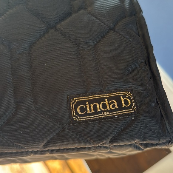 Cinda b Crossbody Satchel - black white and gold tone accents - Picture 12 of 14